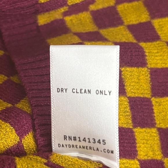 Daydreamer Fig Check Fitted Cropped Sweater - Small - Picture 6 of 12
